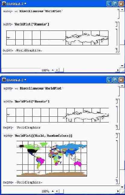 Географические и картографические данные — WortdData, WorldNames и WorldPlot